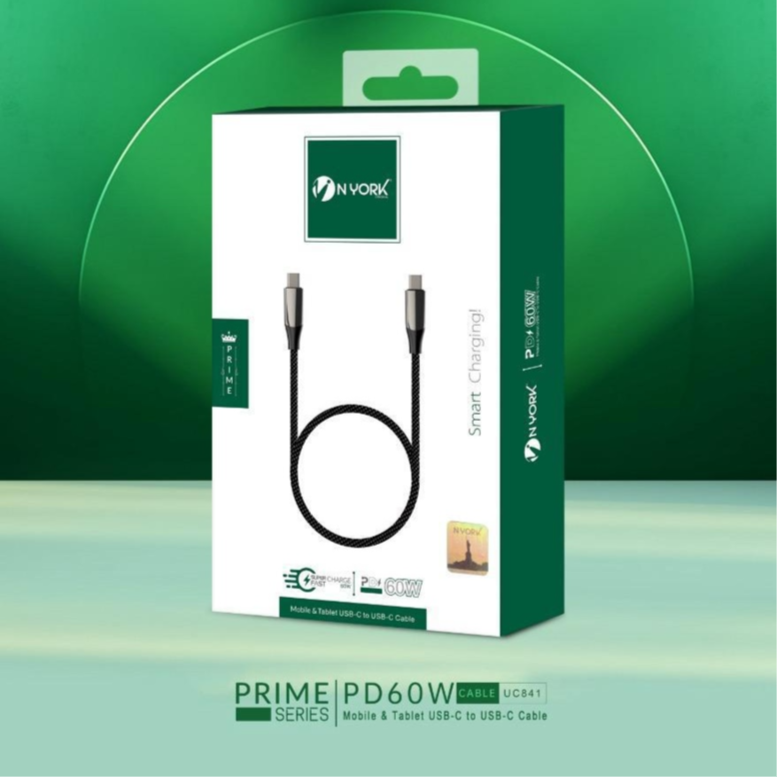 C to C Cable for Mobile and Tablet 60w (2m) - Nyork UC-851 (ONE YEAR WARRANTY)