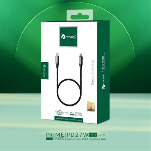 C to Lightning Cable for Mobile and Tablet 27w (2m) - Nyork UC-850 (ONE YEAR WARRANTY)