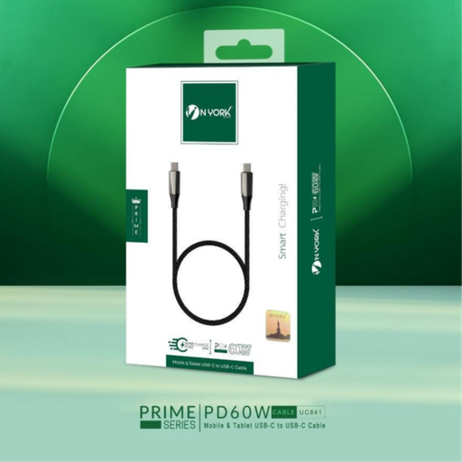 C to C Cable for Mobile and Tablet 60w (1m) - Nyork UC-841 (ONE YEAR WARRANTY)