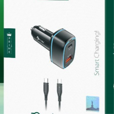 NYORK PRIME DUAL CC-645 - 38W USB AND PD PORT WITH TYPE-C TO TYPE-C CAR CHARGER (ONE YEAR WARRANTY)