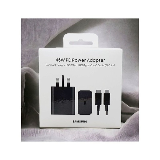 Samsung 45W Pd Power Adapter Usb-C Port/Usb Type-C To C Cable 1.8M – Black