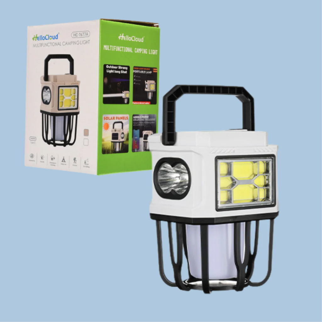 Multifunctional Camping Light Dual Bright and Warm Modes Solar and USB Rechargeable