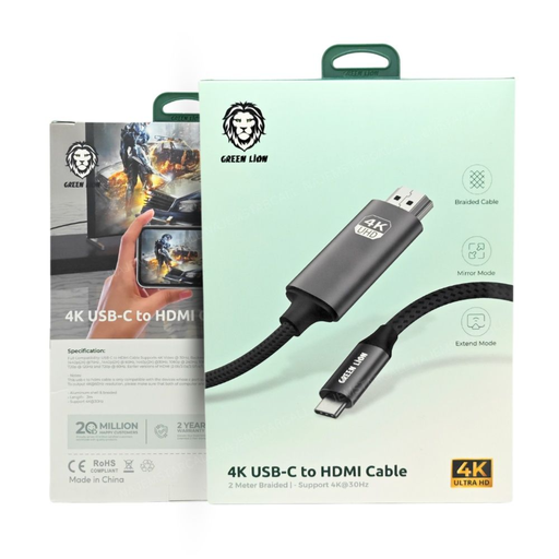 Green Lion USB-C to HDMI Cable 4K@30Hz Support 2 M Braided Cable