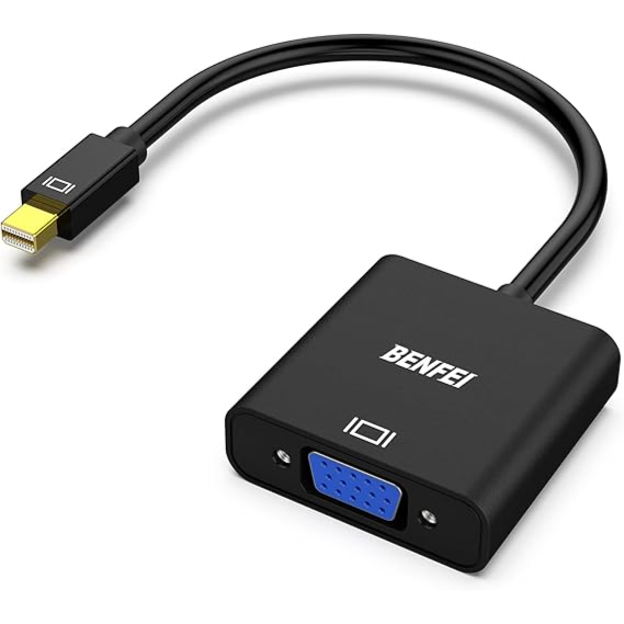Mini DisplayPort to VGA Adapter, Mini DP Display Port to VGA (Thunderbolt Compatible) Male to Female Adapter for ThinkPad SurfacePro PC