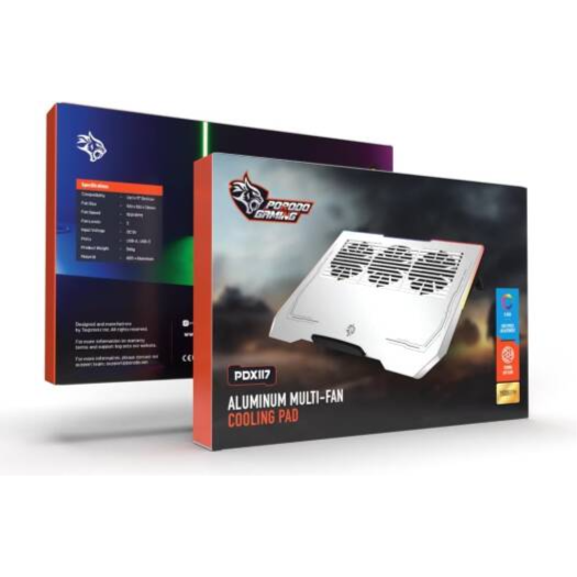 PORODO Gaming Aluminum Multi Fan Cooling Pad