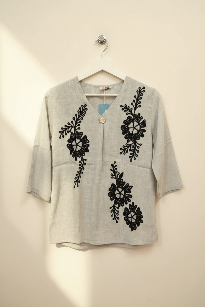 Western top cotton fabric with embroidery