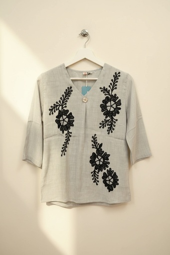 Western top cotton fabric with embroidery (Size XXL)