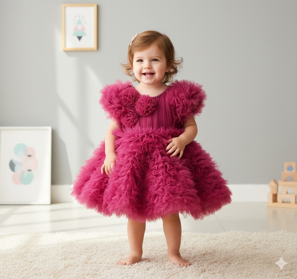 The Berry Bloom Party Wear Frock