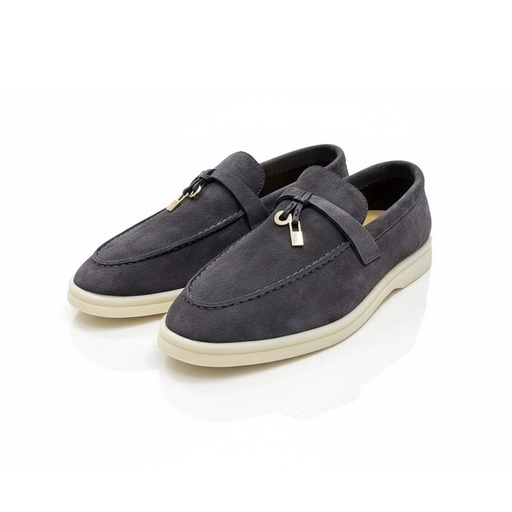 Louis Hilano Suede Ladies Loafer Shoes Gray (Size 36)