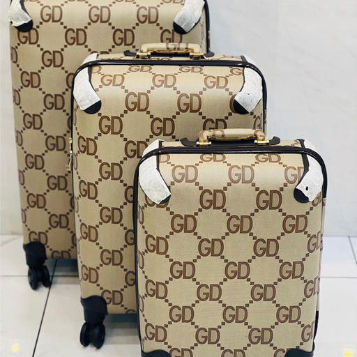 Premium brown Pattern Travel Trolley Set (Size 20")