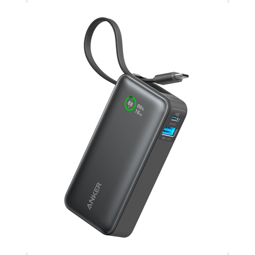 ANKER Lightweight Nano Power Bank 30W with Built-In USB-C Cable A1259H11 Black