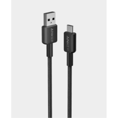 Anker 322 USB-A to USB-C 6ft Braided Cable A81H6H11 – Black