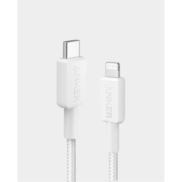 Anker 322 USB-C to Lightning 6ft Braided Cable A81B6H21 - White