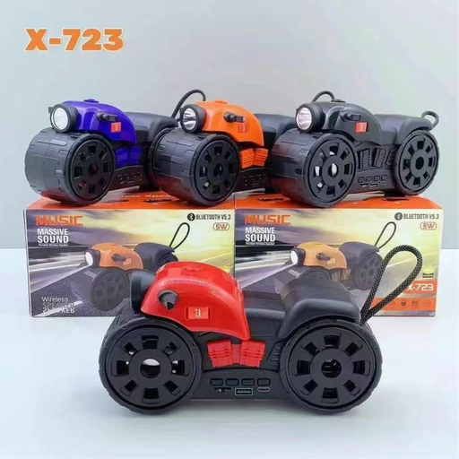 X-723 Bike Shape Wireless Bluetooth Speaker with LED Light, Deep Bass & FM Radio (5W, BT 5.3)