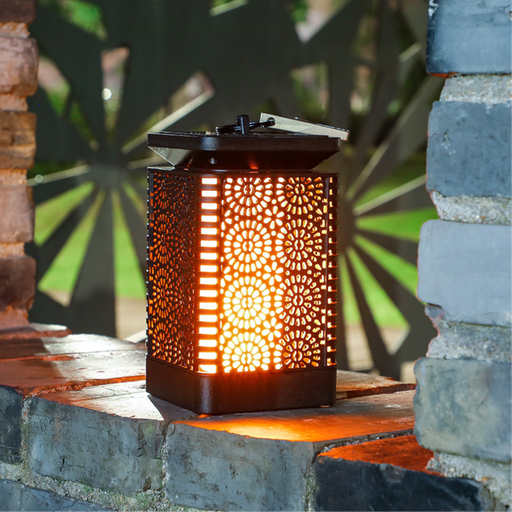 Solar Led Light Outdoor Lantern Waterproof Flickering Flame Light Solar Hang Lantern Landscape Lights