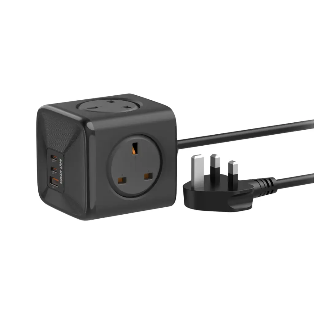 Green Lion 7 In 1 Compact 33W PPS PowerSocket - Black