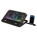 Porodo Gaming Crystal Shell Laptop Cooling Pad with Phone Holder-PDX121