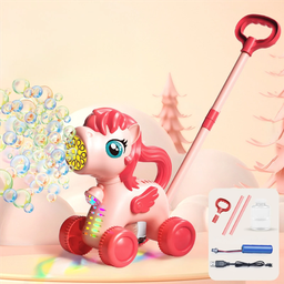 Push Toddler Deer Bubble Machine Outdoor Push Electric Light Bubble Toys