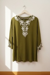 Neck embroidery western top
