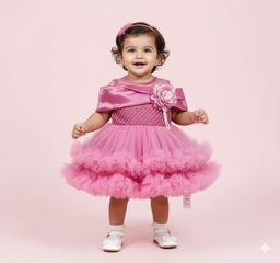 Baby Girl Pink Party Wear Frock