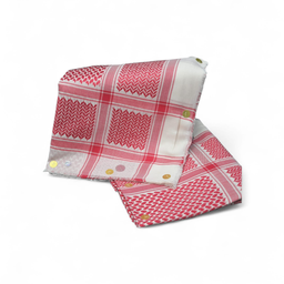 SHAWL BASRAVI WHITE AND RED SIZE 58