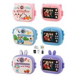 Digital Mini Camera Kids Instant Print With Games Appearance, Dual Camera, 1080p HD Blue