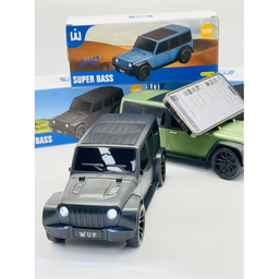WUF Thar Jeep Portable Bluetooth Speaker With Phone Holder LED Headlights & Super Bass 10W