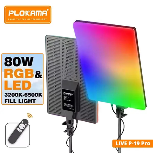 Plokama Live P19 Pro RGB LED Fill Light Panel 80W Adjustable Colors AND Brightness
