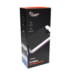 Porodo Gaming PlayStation Portal Charging Dock with Anti Slip Base, Built-in Safeguard, ABS Material, RGB Light - White